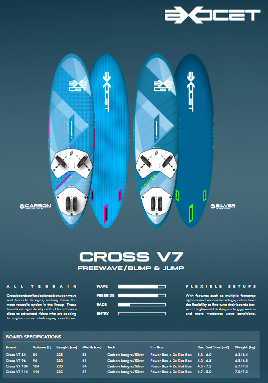2024 Exocet Cross Silver Windsurfing at 100